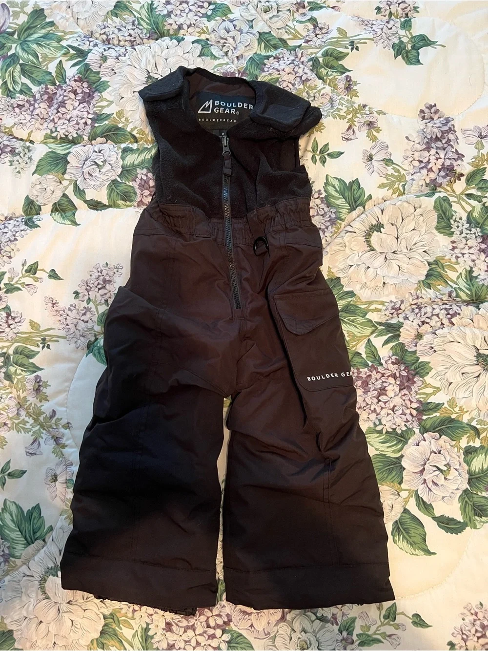 Boulder Gear Kids Snow Suit Bib Black  Waterproof Snow Boarding Skiing Zip 2T